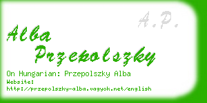 alba przepolszky business card